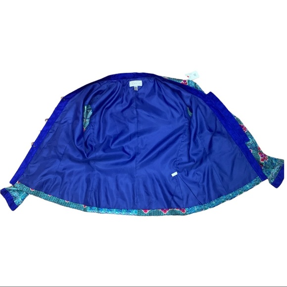 Adrianna Papell 100% Silk Vintage Floral Blazer Jacket Lined Long Sleeve Size 12 - Picture 3 of 9